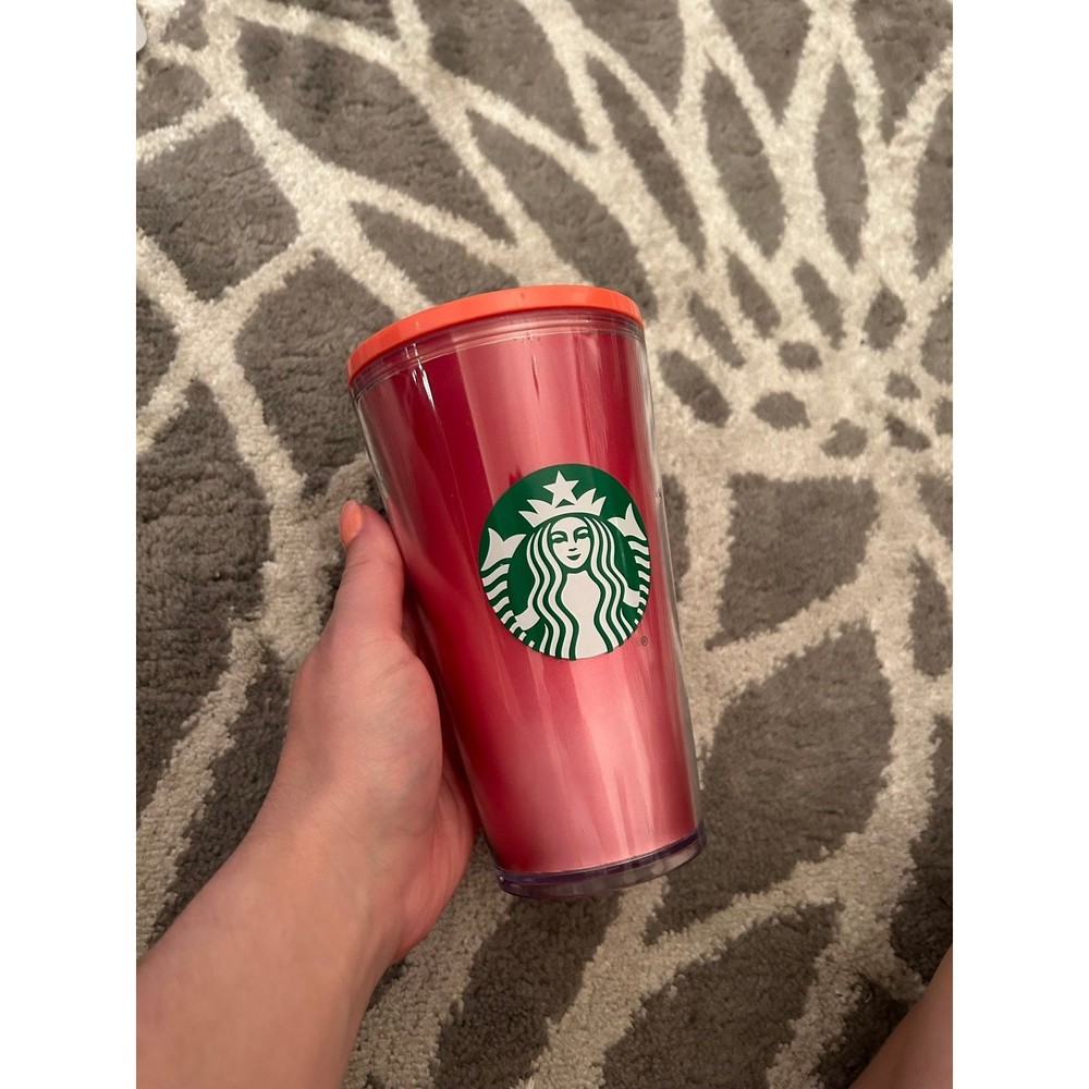 Starbucks 2019 Red Pink Holiday Holographic 16oz Acrylic Tumbler No Straw